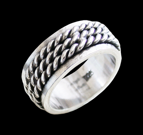 8.5 mm. Spinner ring / stressring i Äkta silver. - 2