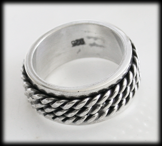 8.5 mm. Spinner ring / stressring i Äkta silver. - 3