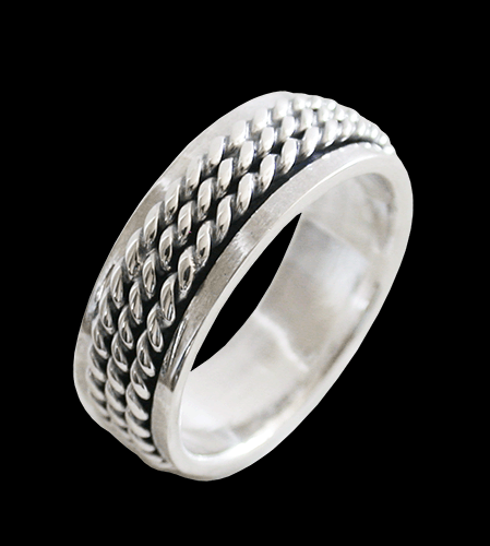 6.5 mm. Spinner ring / stressring i Äkta silver. - 2