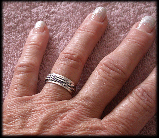 6.5 mm. Spinner ring / stressring i Äkta silver. - 3