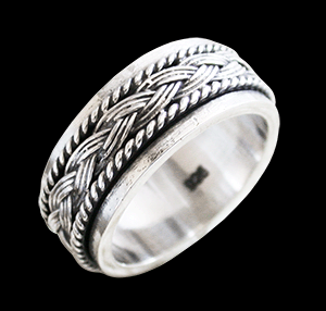 8.5 mm. Spinner ring / stressring i Äkta silver.