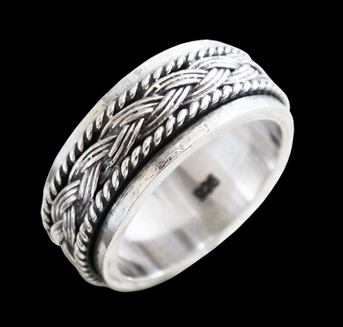 8.5 mm. Spinner ring / stressring i Äkta silver. - 2