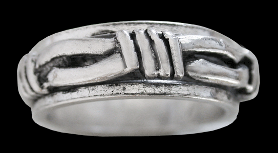 7.5 mm. Taggtråd spinner / stressring i Äkta silver.. - 2