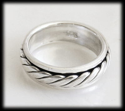 6.2 mm. Spinner/ ADHD ring i Äkta silver. - 3
