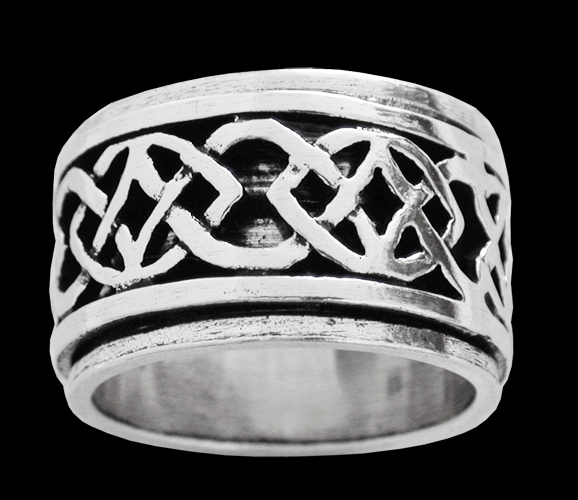 Bred spinnerring med Keltsiskt mönster / stressring i Äkta silver. - 3