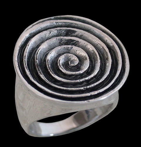 Solros / spiral ring i Äkta silver.