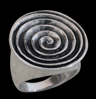 Solros / spiral ring i Äkta silver.