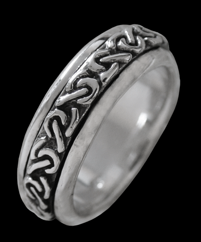 7 mm. Keltisk spinner ring / stressring i Äkta silver..