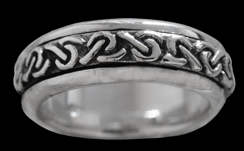7 mm. Keltisk spinner ring / stressring i Äkta silver.. - 2