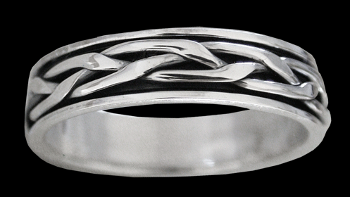 6 mm. Spinner ring / stressring i Äkta silver.. - 2