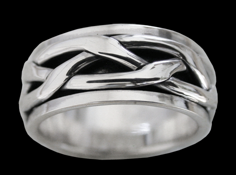 11.2 mm. Spinner ring (bred) / stressring i Äkta silver. - 2