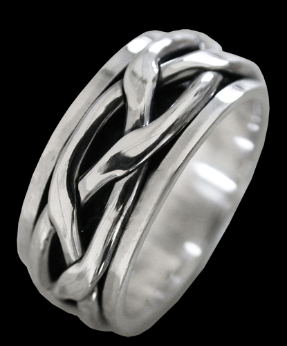 11.2 mm. Spinner ring (bred) / stressring i Äkta silver.