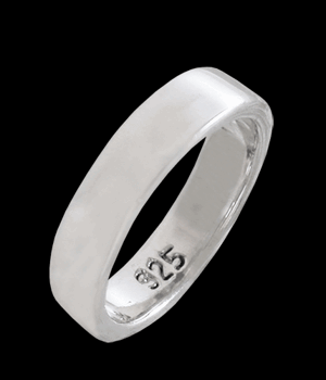 5 mm. Slät platt ring i Äkta silver.