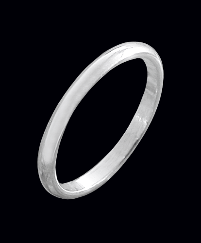 4 mm. Smal välvd ring i Äkta silver. - 2