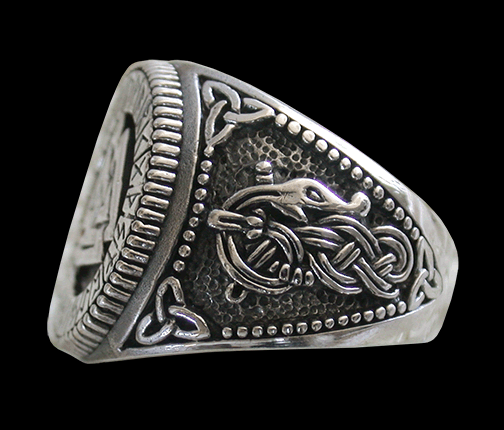 Klackring med Valknut i Äkta silver. - 3