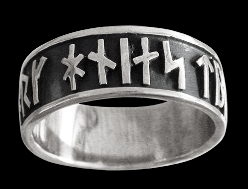 Futhark - Ring med runskrift i Äkta silver. - 4