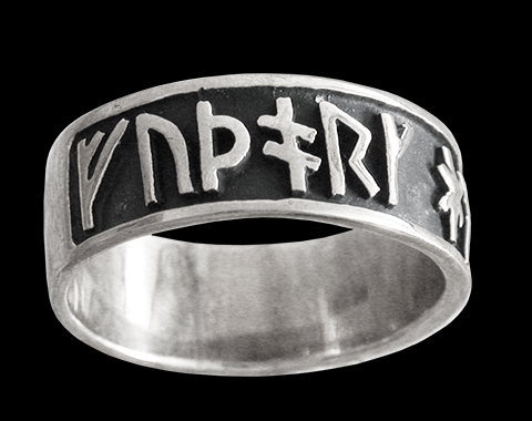 Futhark - Ring med runskrift i Äkta silver. - 2