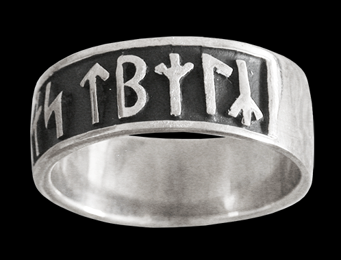 Futhark - Ring med runskrift i Äkta silver. - 3