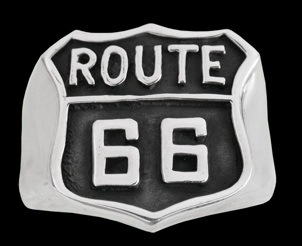 Stor Route 66 ring i Äkta silver. - 2