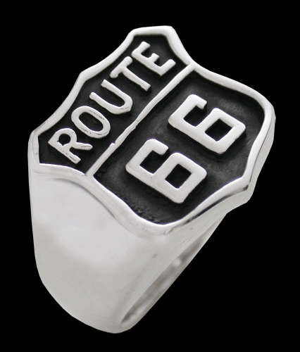 Stor Route 66 ring i Äkta silver.