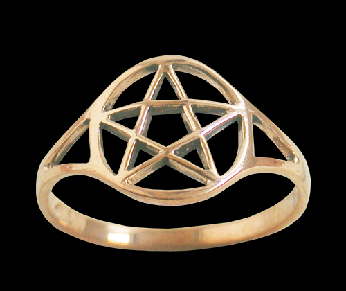 Pentagram ring i Brons. - 2
