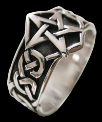 Massiv Pentagram ring i Äkta silver.