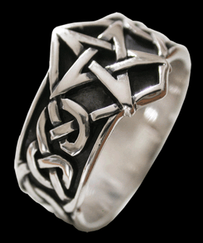 Massiv Pentagram ring i Äkta silver.