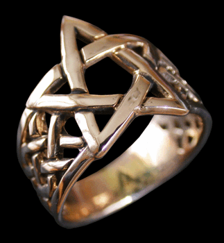Pentagramring i brons.