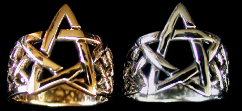 Pentagramring i brons. - 2