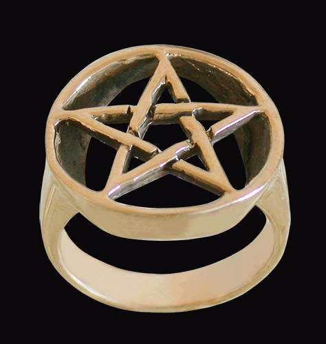 Pentagram ring i Brons. - 3