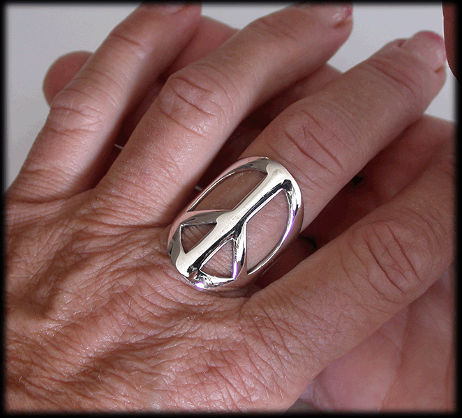 "Peace man" silverring med Peace. - 2