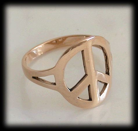 Vacker Peace ring i brons. - 4