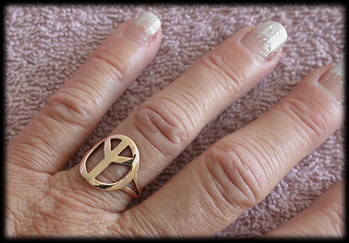 Vacker Peace ring i brons. - 3