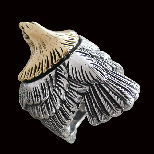Flying eagle silverring. - 3