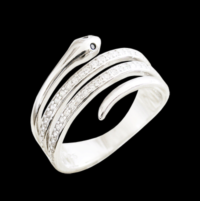 Orm ring med bling i Äkta silver. - 2