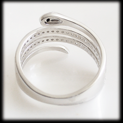 Orm ring med bling i Äkta silver. - 4