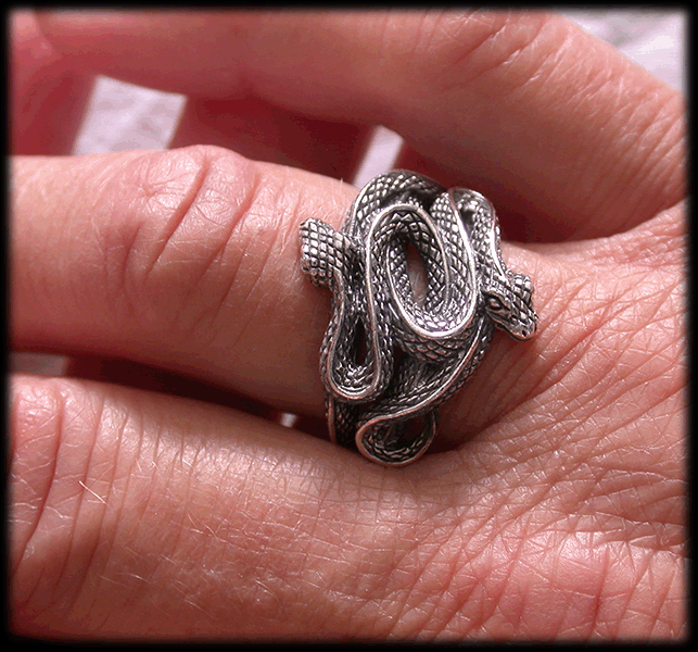"Snakebite" ormring i Äkta silver. - 3