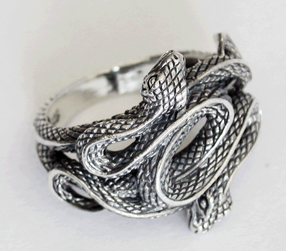 "Snakebite" ormring i Äkta silver. - 5