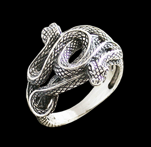"Snakebite" ormring i Äkta silver.