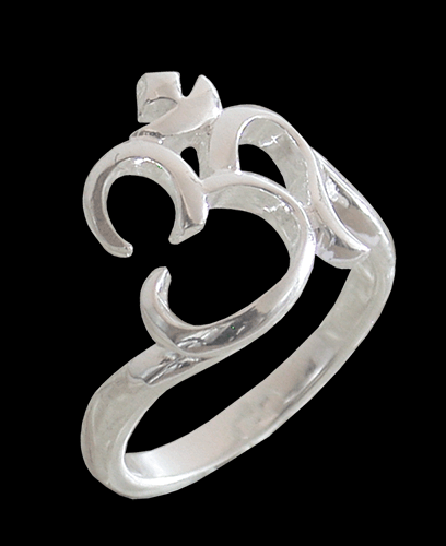 Enkel och nätt Ohm, Aum ring i Äkta silver. - 2