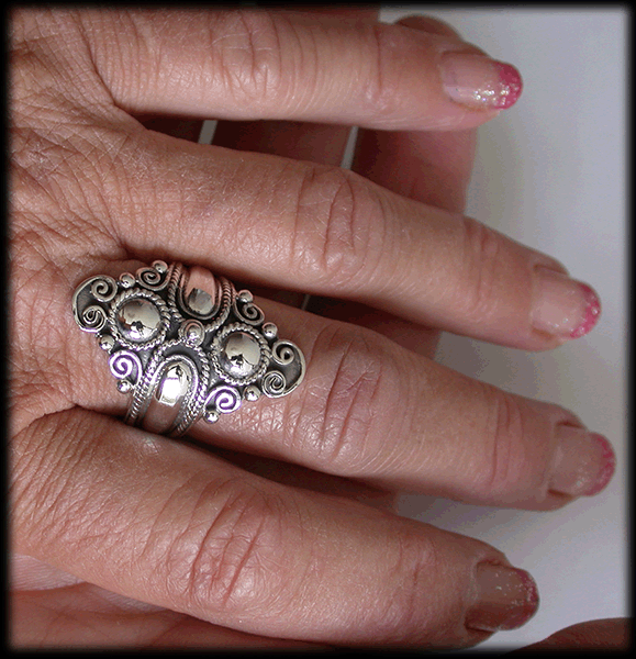 Stor silver ring. - 4
