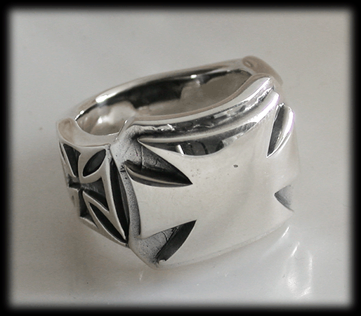 Stilren Malteserkors ring i Äkta silver. - 3