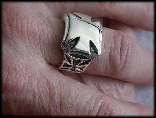 Stilren Malteserkors ring i Äkta silver. - 4