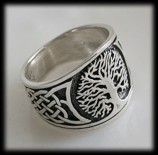 Livets träd ring i Äkta silver - Yggdrasil - Mimers brunn. - 3
