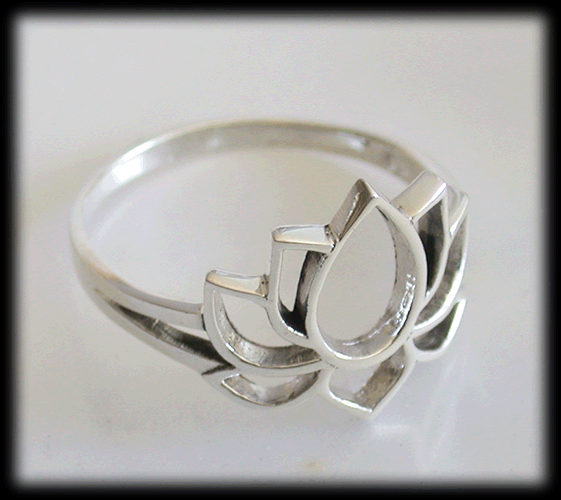 Lotusblomma silverring. - 3