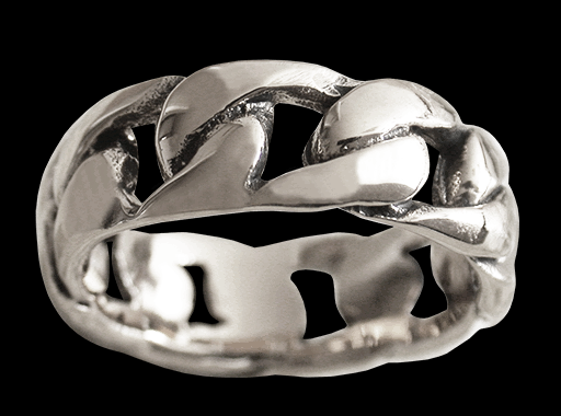 Pansarlänk ring i Äkta silver. - 2