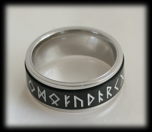 8 mm. Spinner ring med runor i rostfritt stål. - 3