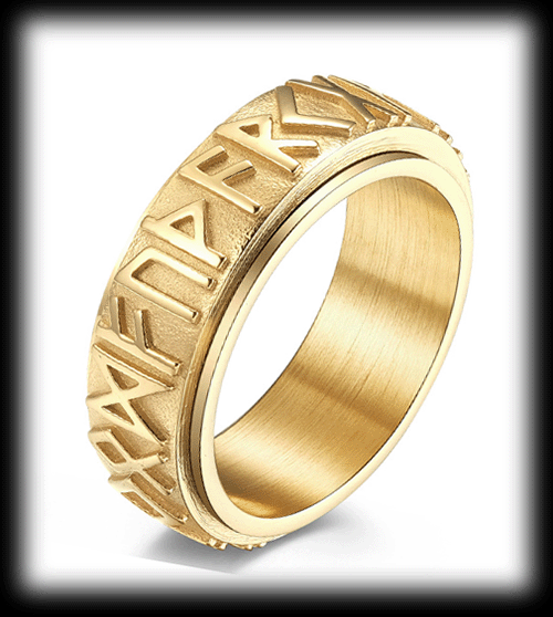 8 mm. Spinner ring i guldpläterat rostfritt stål med runraden. - 2