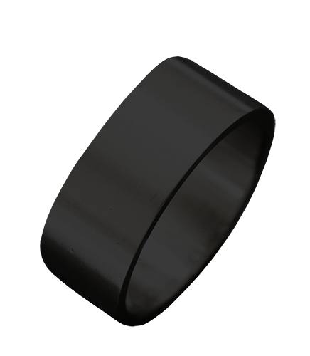 Blank stålring i svart stål. 6 mm. - 2