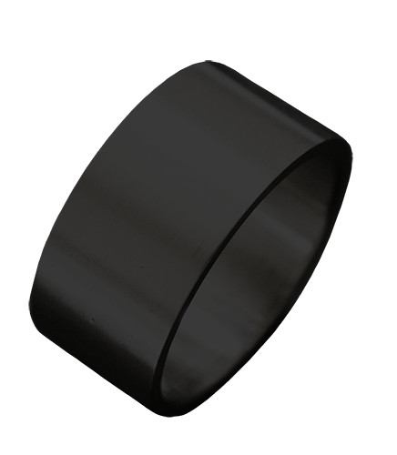 Blank stålring i svart stål. 8 mm. - 2